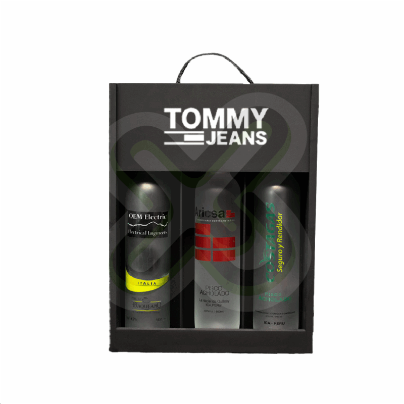 CAJA PARA PISCO TIPO VITRINA 3 BOTELLAS - Image 2