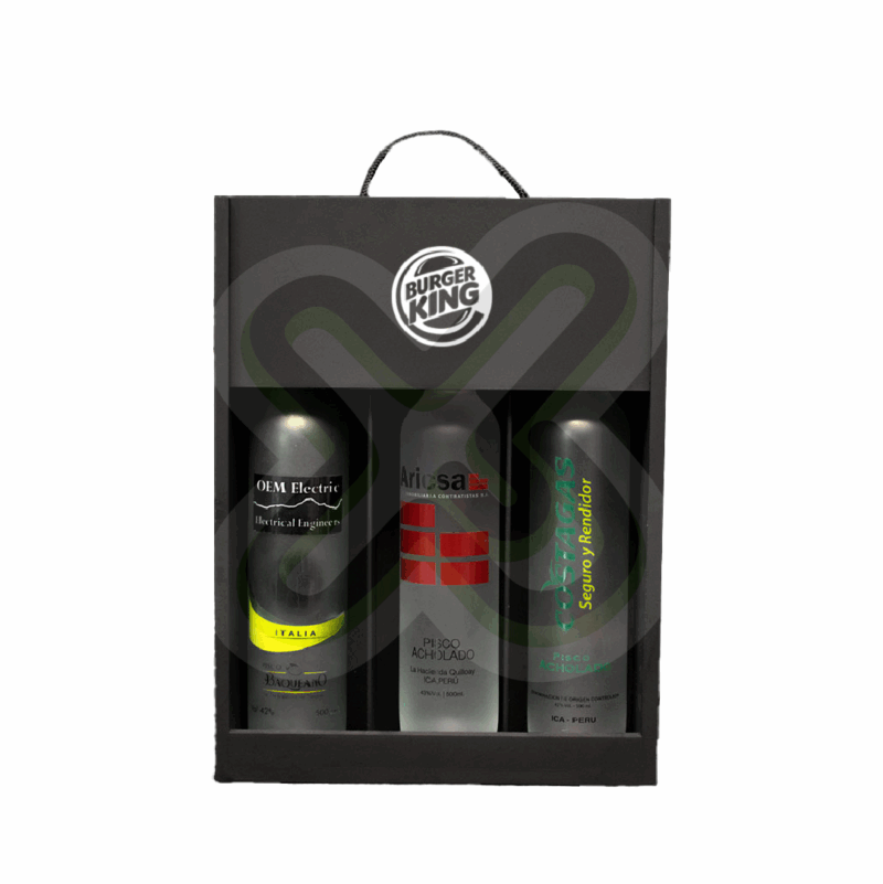 CAJA PARA PISCO TIPO VITRINA 3 BOTELLAS - Image 3