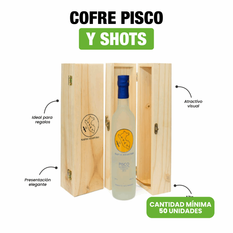 COFRE PARA PISCO Y SHOTS
