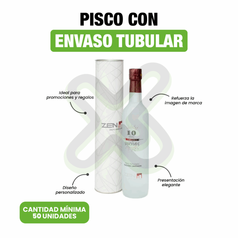 PISCO CON ENVASE TUBULAR