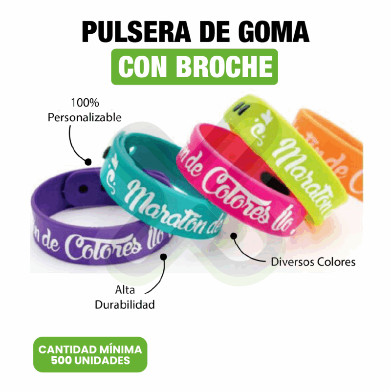 PULSERA DE GOMA CERRADA CON BAJO RELIEVE