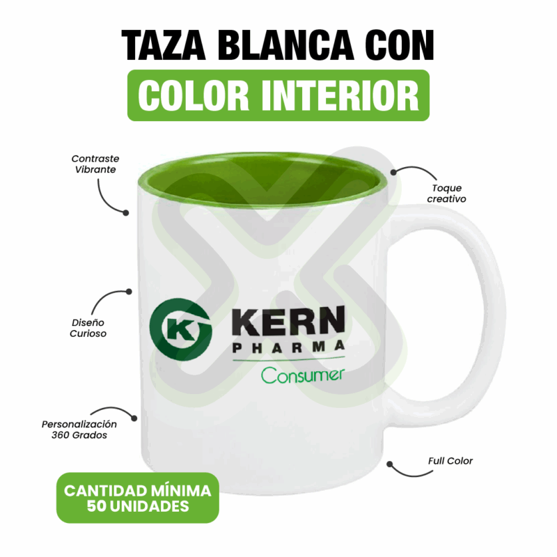 TAZA BLANCA PARA SUBLIMACIÓN COLOR INTERIOR