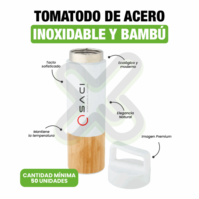 TOMATODO DE ACERO
INOXIDABLE Y BAMBOO