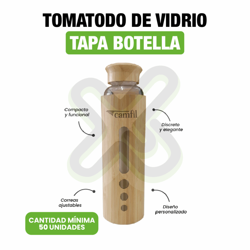 TOMATODO DE VIDRIO TAPA BOTELLA