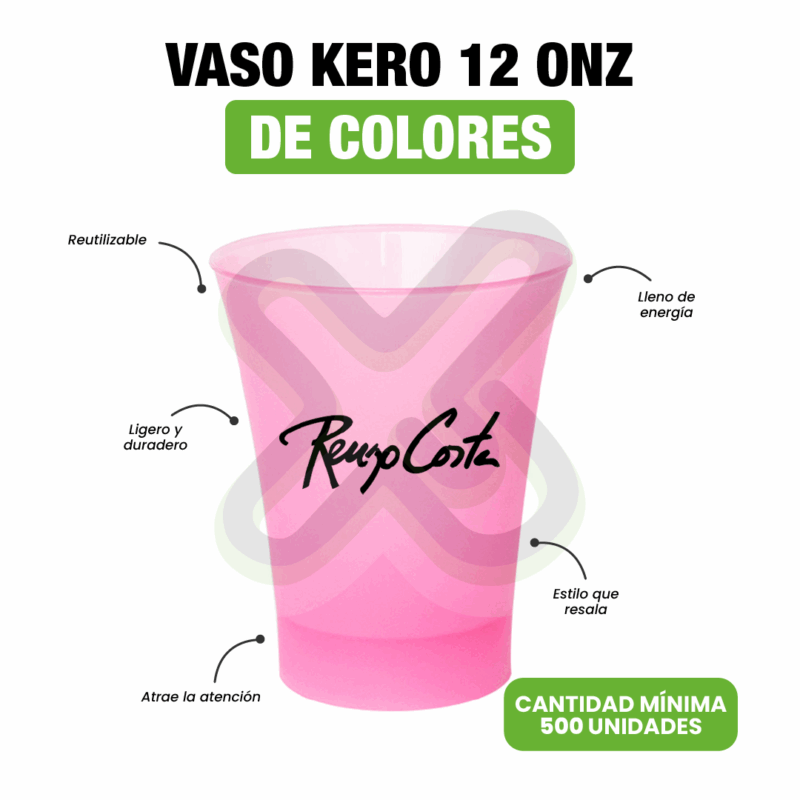 VASO KERO 12ONZ COLORES