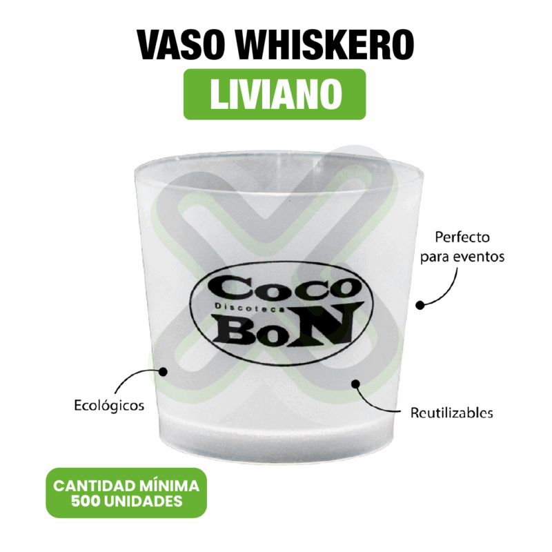 WHISKERO LIVIANO 12 onz CON LOGO PUBLICITARIO