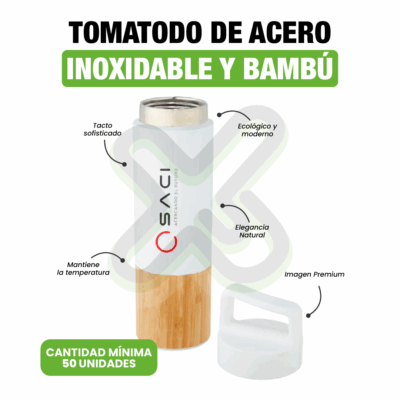 TOMATODO DE ACERO
INOXIDABLE Y BAMBOO