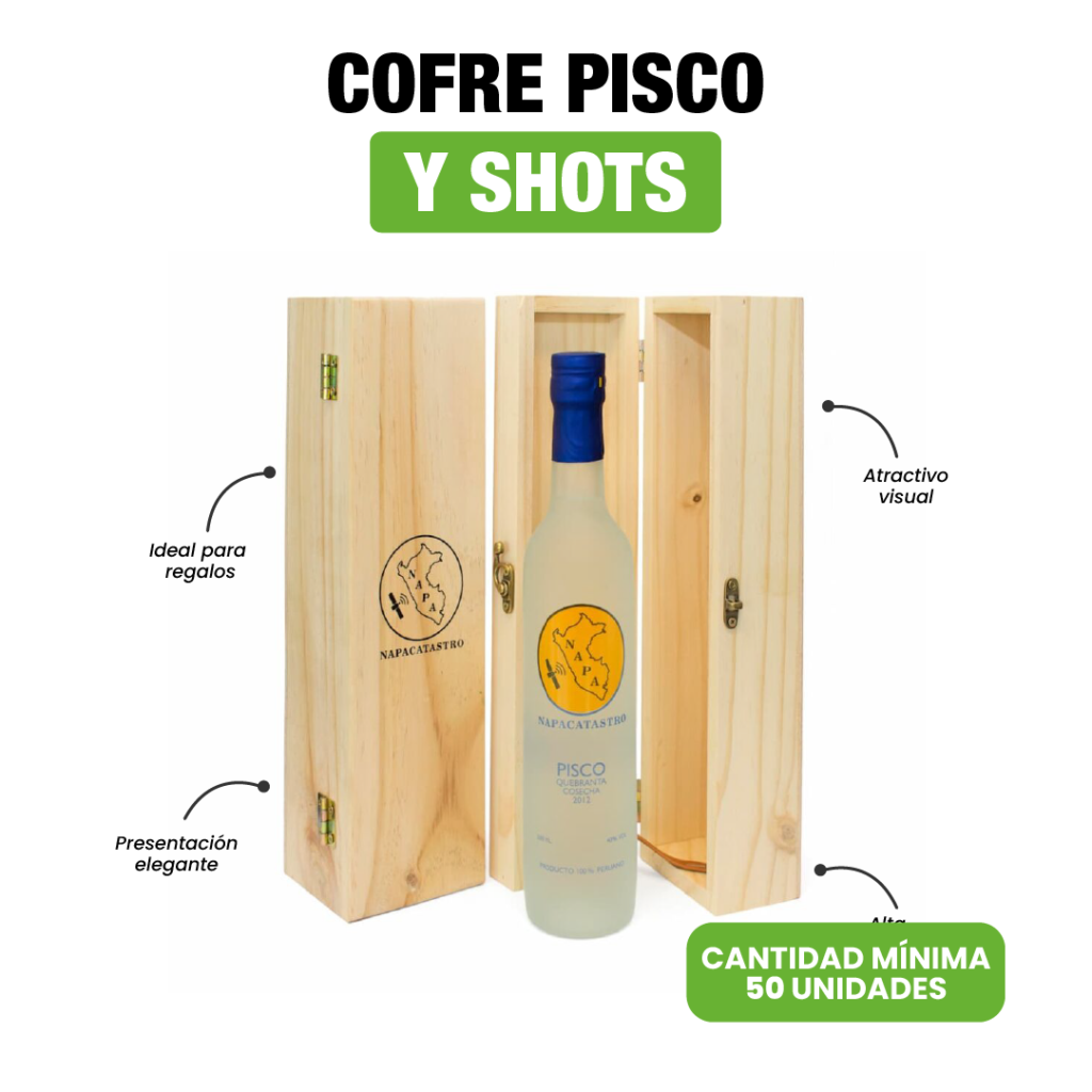 Cofre Para Pisco Y Shots personalizado para empresas