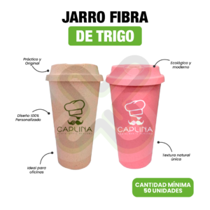 Jarro Fibra De Trigo 450Ml personalizado para empresas