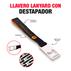 Llavero Lanyard Con Destapador personalizado para empresas