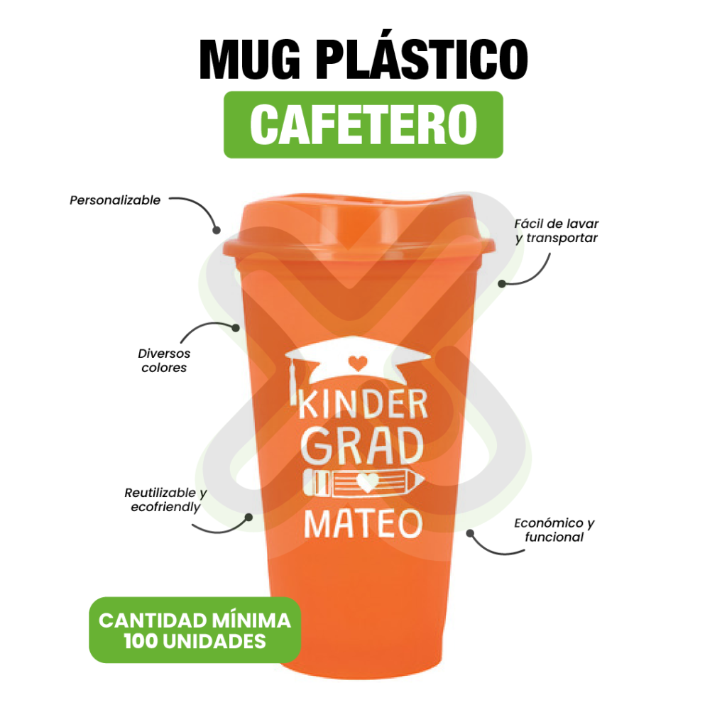 Mug Plastico Cafetero personalizado para empresas
