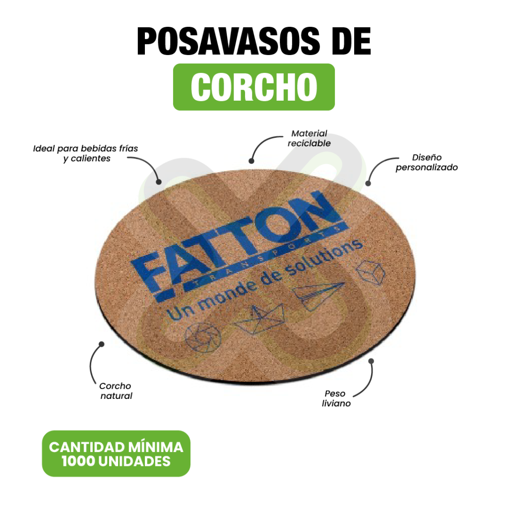 Posavasos De Corcho personalizado para empresas
