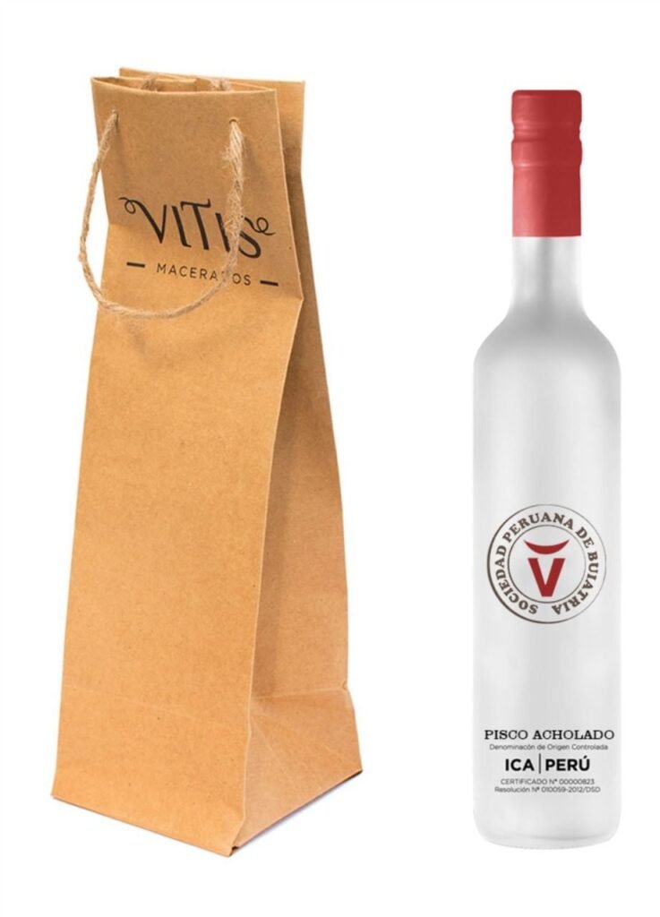Pisco De 500 Ml Con Bolsa Ecológica personalizado para empresas