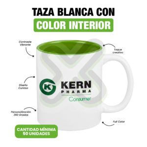 Taza Blanca Para Sublimación Color Interior personalizado para empresas