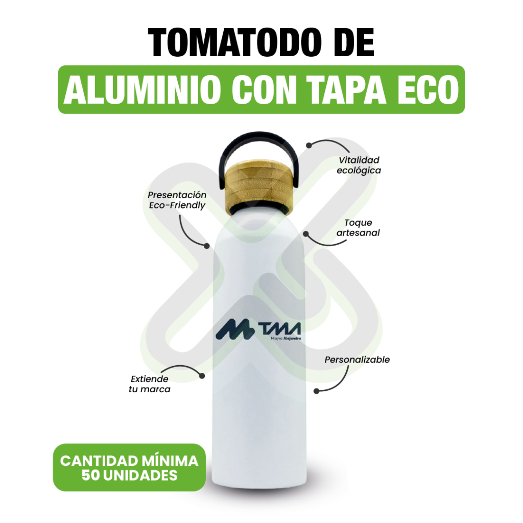 Tomatodo De Aluminio Con Tapa Eco personalizado para empresas