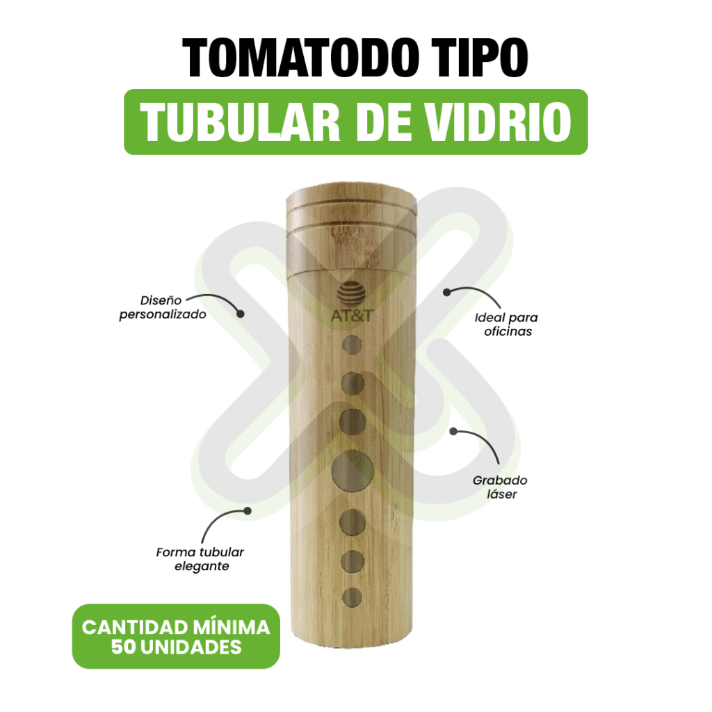 Tomatodo De Vidrio Tipo Tubular personalizado para empresas