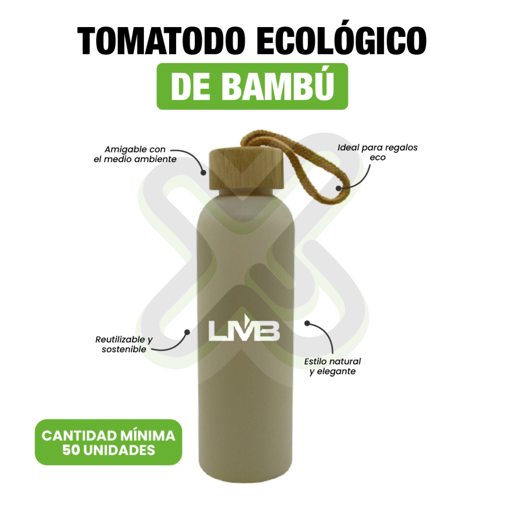 Tomatodo Ecologico De Bamboo personalizado para empresas