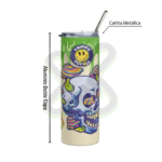 Tumbler Skinny Con Sorbete Cañita - Imagen 2 personalizado para empresas