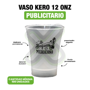 Vaso Kero 12 Onz Con Logo Publicitario personalizado para empresas