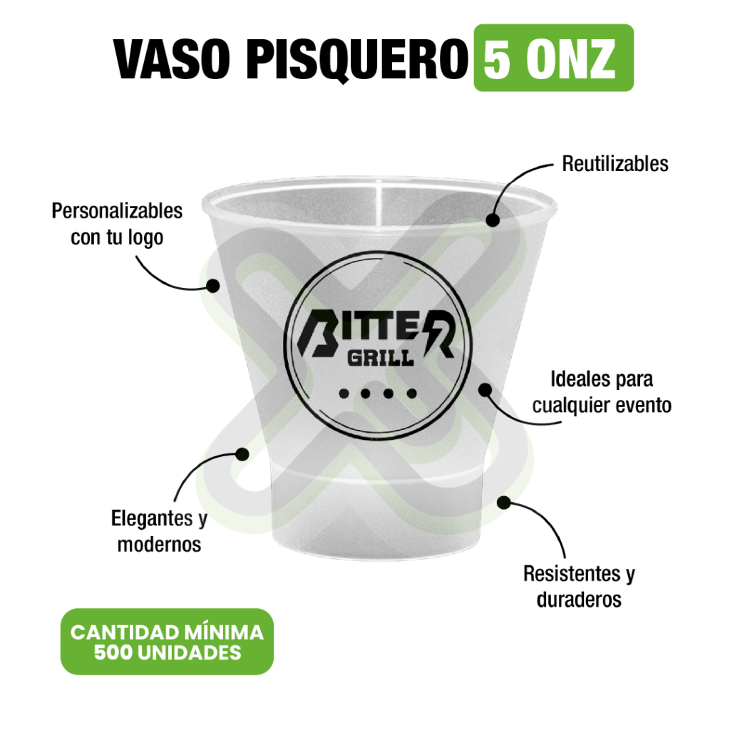 Vaso Pisquero 5 Onz Con Logo Publicitario personalizado para empresas