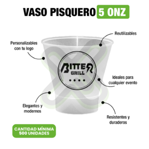 Vaso Pisquero 5 Onz Con Logo Publicitario personalizado para empresas