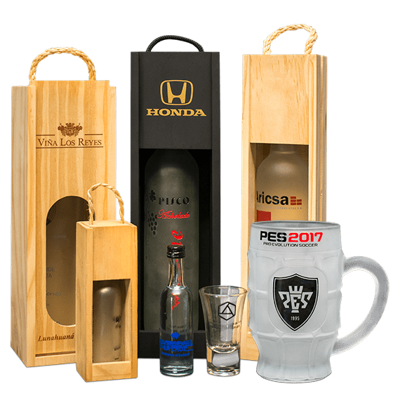 Cajas de pisco, shots y chopps cerveceros
